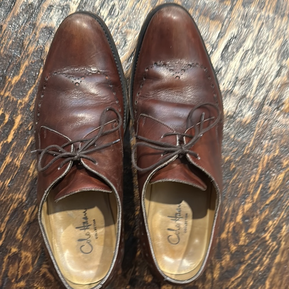 Cole Haan Brown Leather Derby Oxfords - Picture 7 of 8